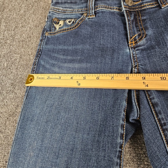 INC International Concepts Curvy Capri Jeans Dark Wash Embroidered Blue Size 0 - Picture 3 of 15